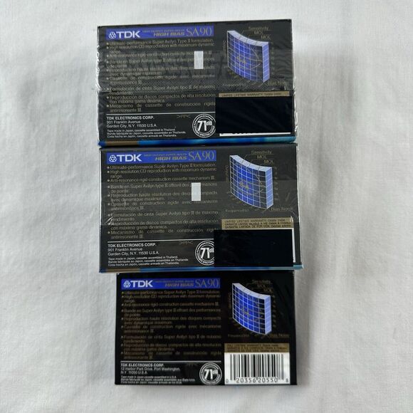 7 TDK SA90 High Bias Cassette Tapes NEW SEALED High Output Super Avilyn Type II - Picture 4 of 6